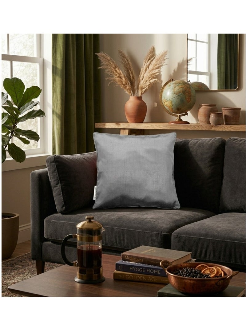 Housse de coussin Shantung Shana Gris - Kiabi