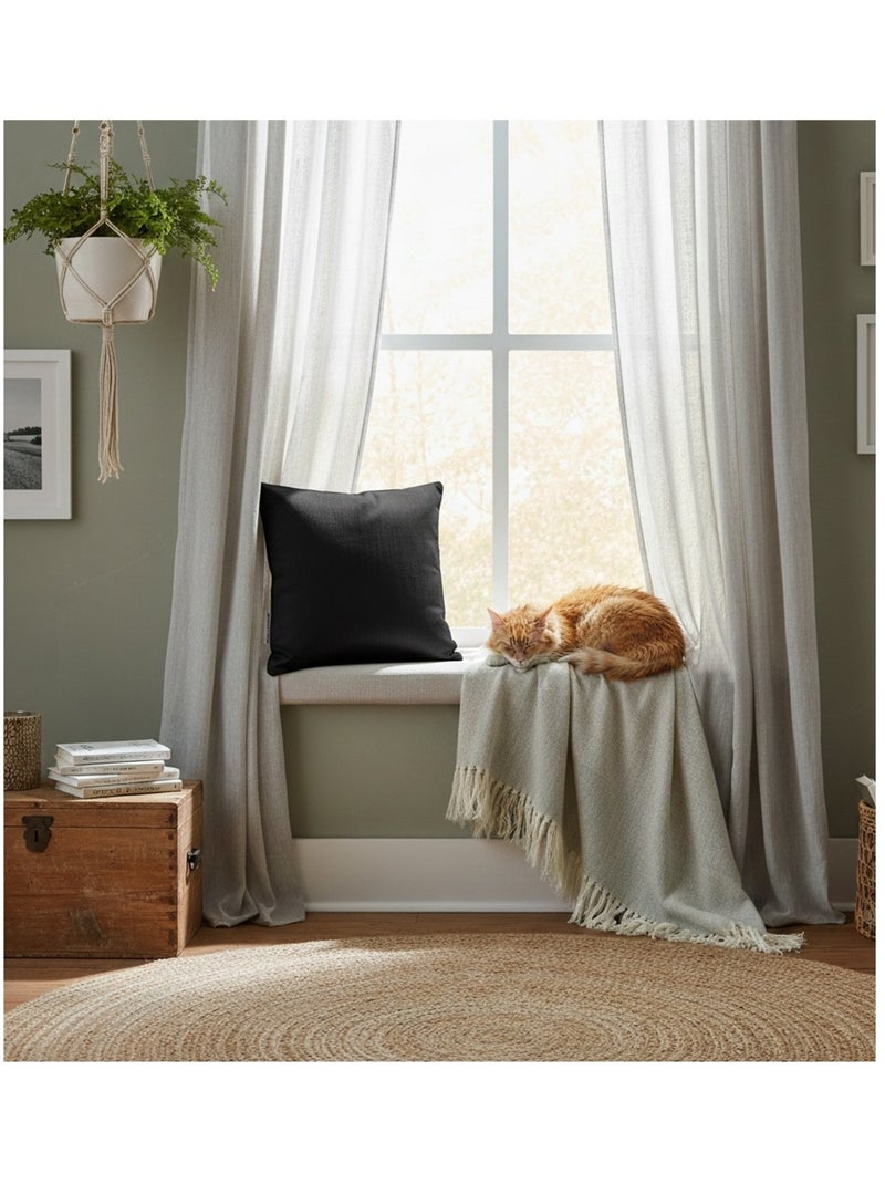 Housse de coussin Shantung Shana Noir - Kiabi