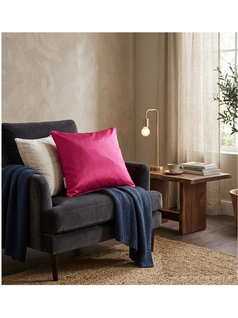 Housse de coussin Shantung Shana Rose fushia - Kiabi