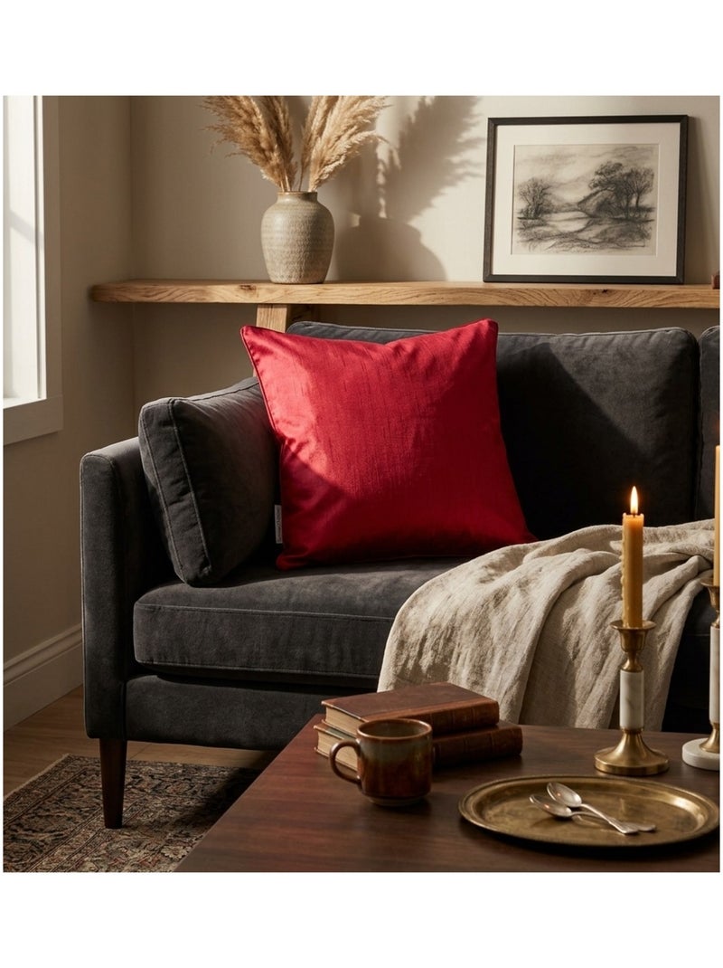 Housse de coussin Shantung Shana Rouge - Kiabi