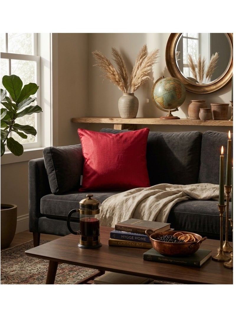 Housse de coussin Shantung Shana Rouge - Kiabi