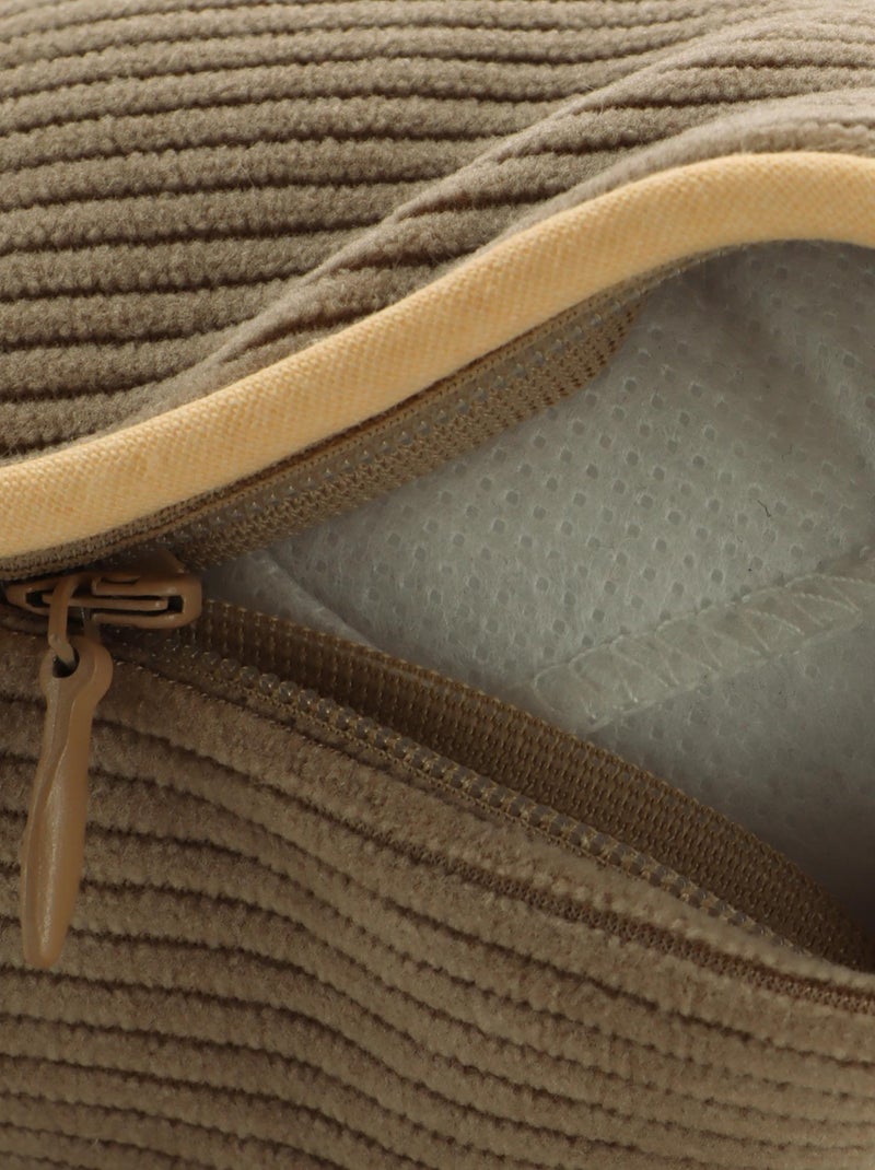 Housse de coussin STARSKY velours côtelé Carré Beige grès - Kiabi