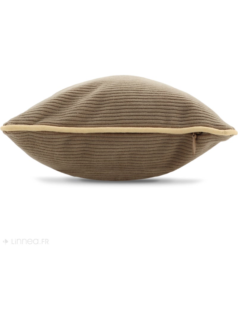 Housse de coussin STARSKY velours côtelé Carré Beige grès - Kiabi