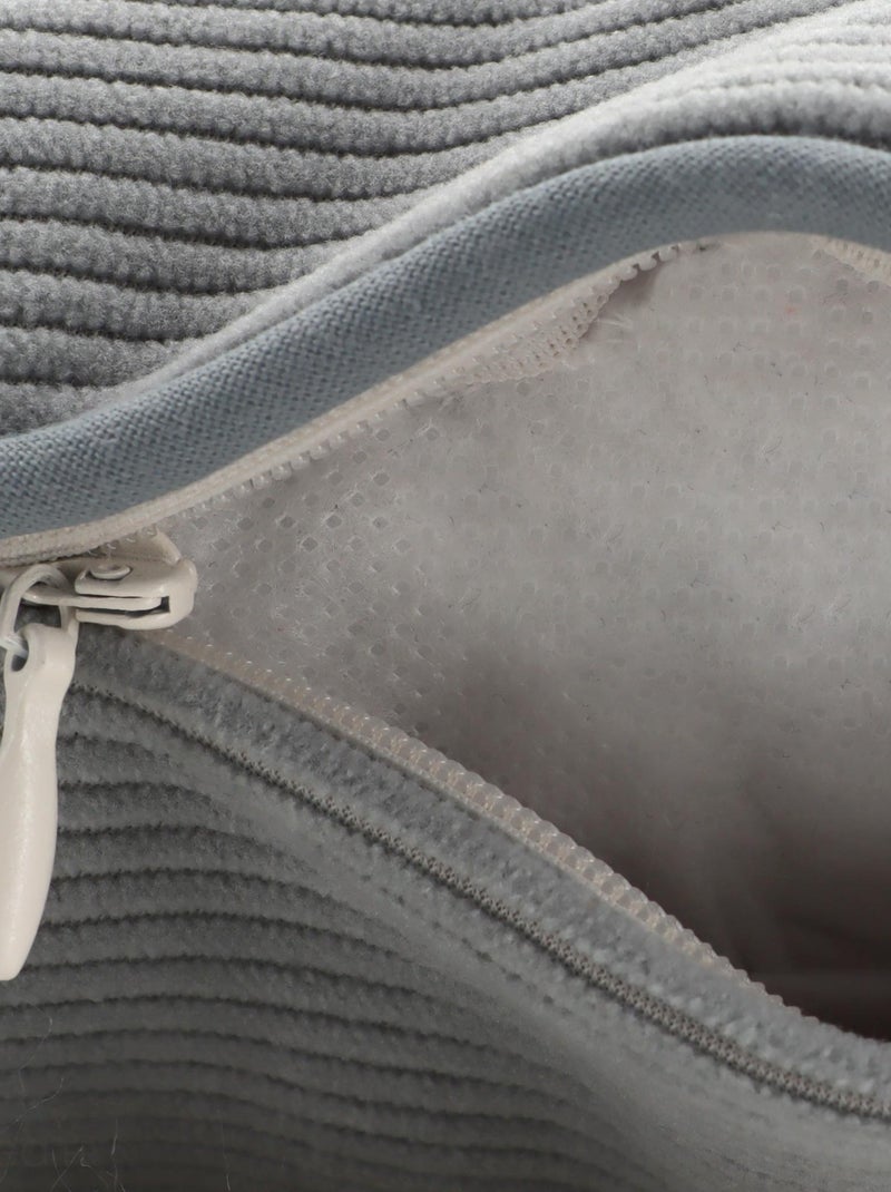 Housse de coussin STARSKY velours côtelé Carré Gris perle - Kiabi