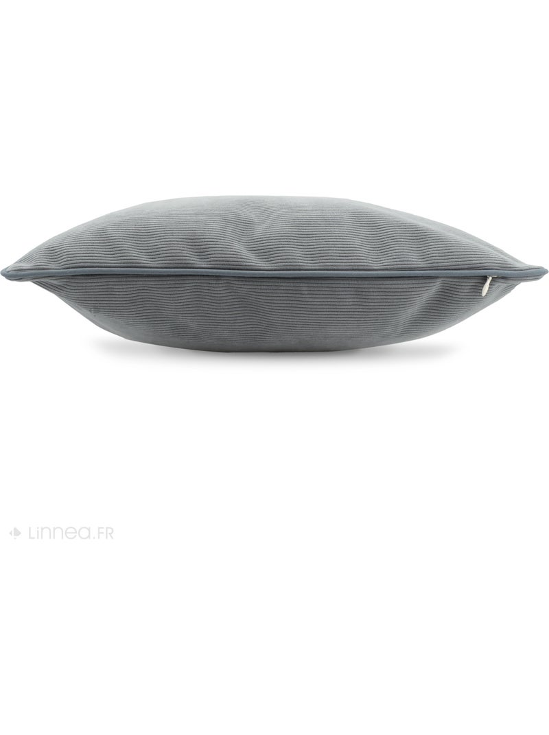 Housse de coussin STARSKY velours côtelé Carré Gris perle - Kiabi