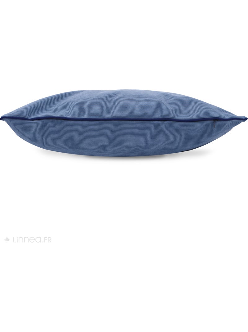 Housse de coussin STARSKY velours côtelé Rectangulaire Bleu azur - Kiabi