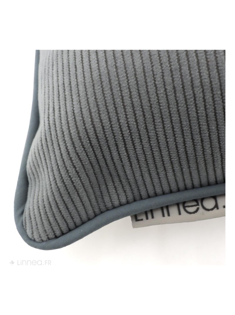 Housse de coussin STARSKY velours côtelé Rectangulaire Gris perle - Kiabi