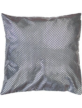 Housse de coussin suede argent c1060 gris 40 x 40 cm