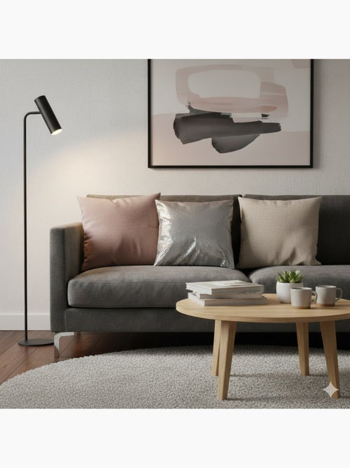 Housse de coussin suede argent c1060 gris 40 x 40 cm - Kiabi