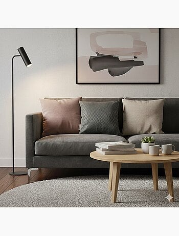 Housse de coussin suede c1060 anthracite 40 x 40 cm