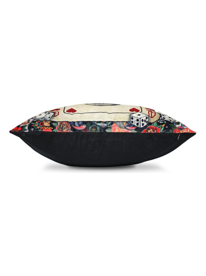 Housse de coussin TÊTE DE MORT Dame de coeur Multicolore - Kiabi