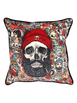 Housse de coussin TÊTE DE MORT Pirate Hipster