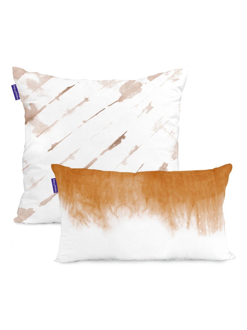 Housse de coussin Tie dye "Happyfriday" Blanc - Kiabi