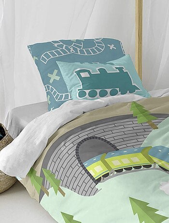 Housse de coussin Train "Happyfriday