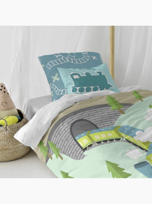 Housse de coussin Train "Happyfriday" - Kiabi