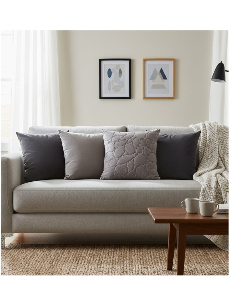 Housse de coussin uni Dolina Taupe - Kiabi