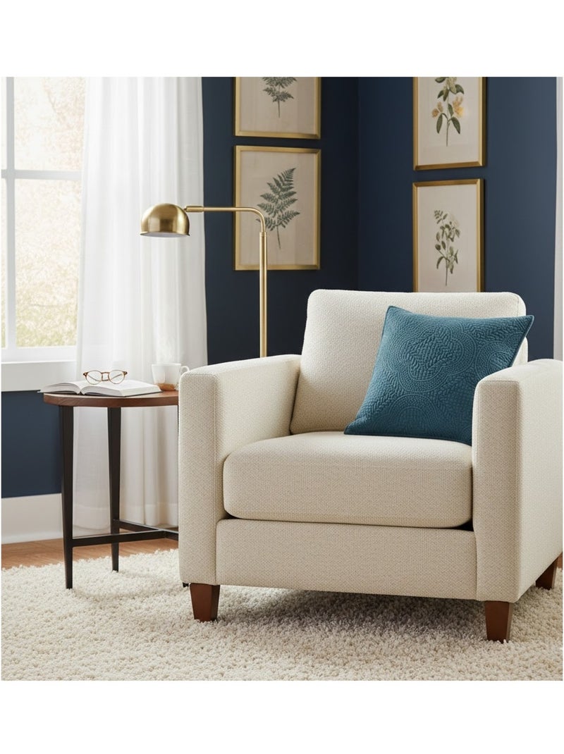 Housse de Coussin uni Romane Bleu - Kiabi