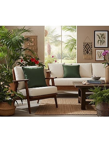 Housse de coussin Uni Shana Kaki 40 x 40 cm