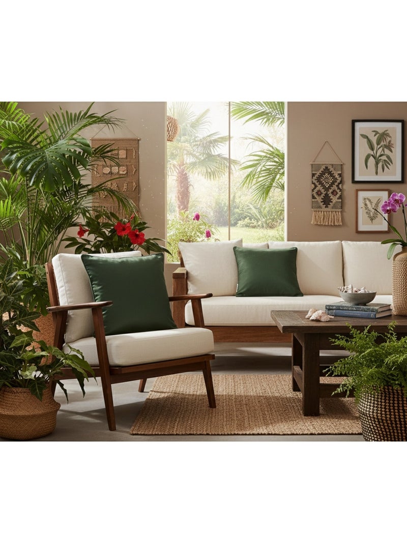 Housse de coussin Uni Shana Kaki 40 x 40 cm Vert - Kiabi