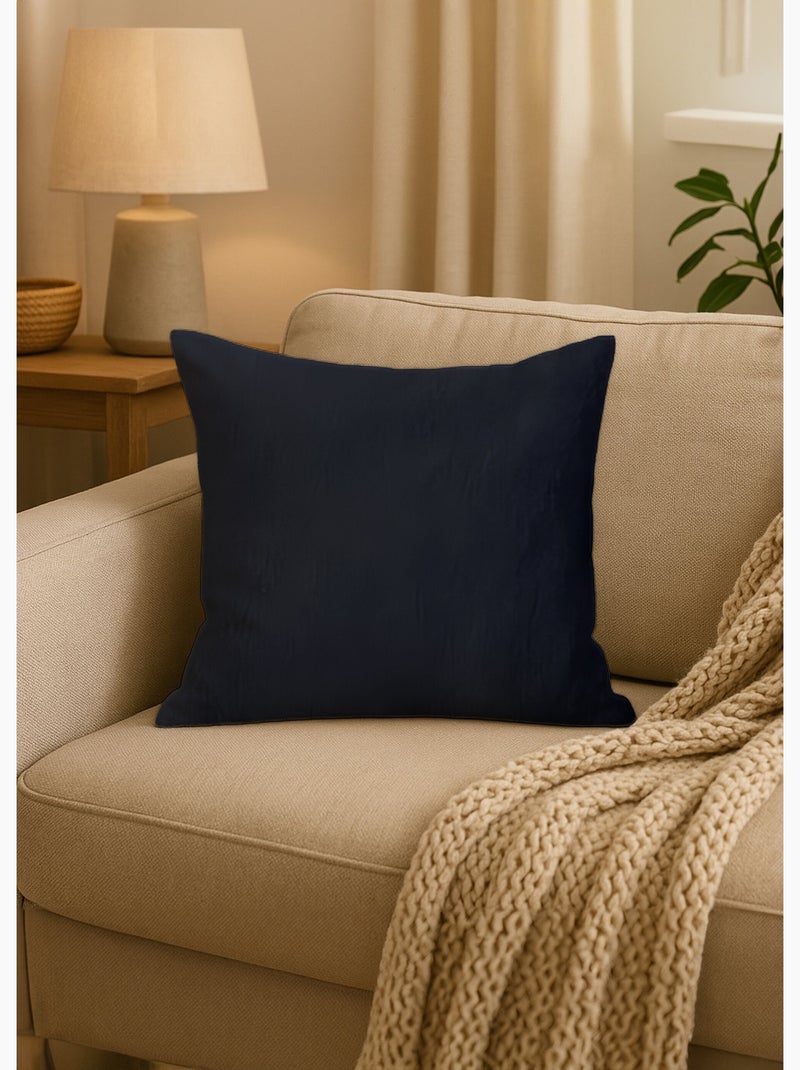 Housse de coussin unie entretien facile - AFIBEL Bleu marine - Kiabi