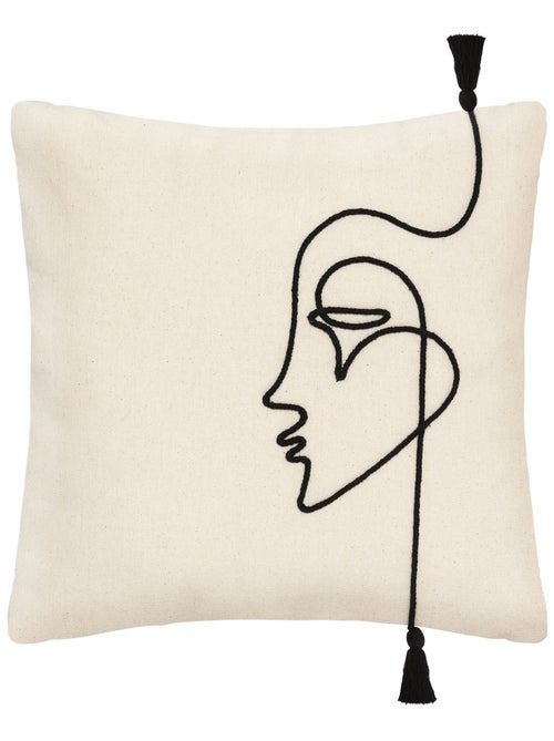 Housse de coussin visage en corde - Kiabi