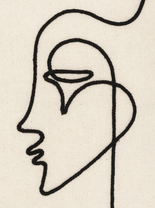 Housse de coussin visage en corde - Kiabi