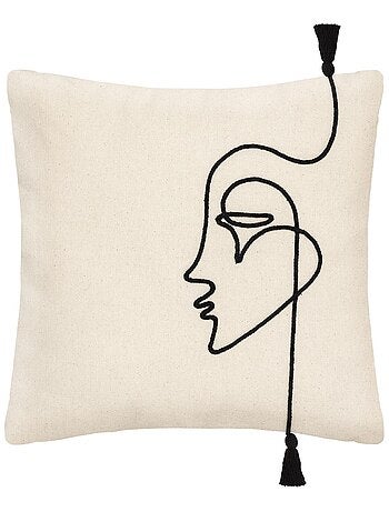 Housse de coussin visage en corde