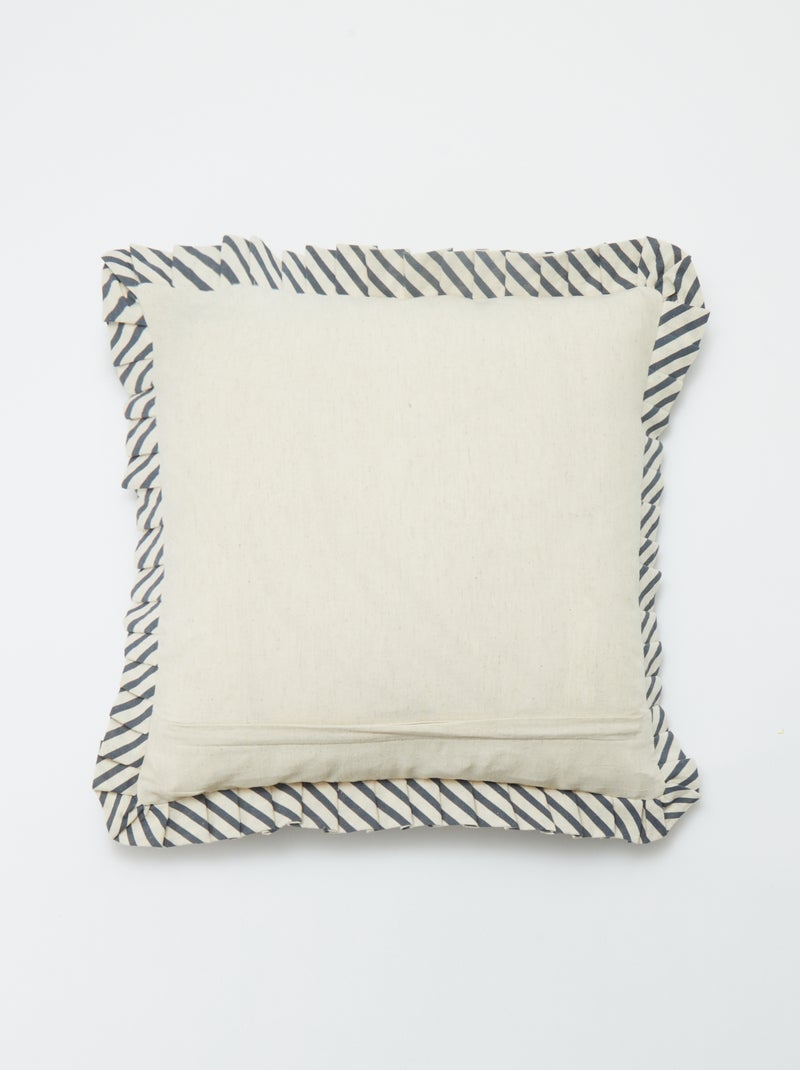 Housse de coussin volantée (45 x 45 cm) NOIR - Kiabi