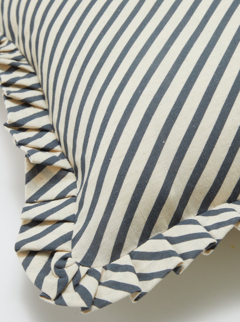 Housse de coussin volantée (45 x 45 cm) NOIR - Kiabi