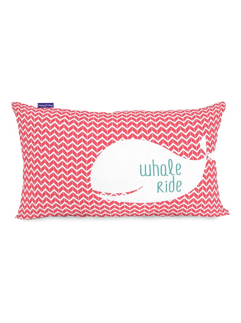 Housse de coussin Whale "Happyfriday" Blanc - Kiabi