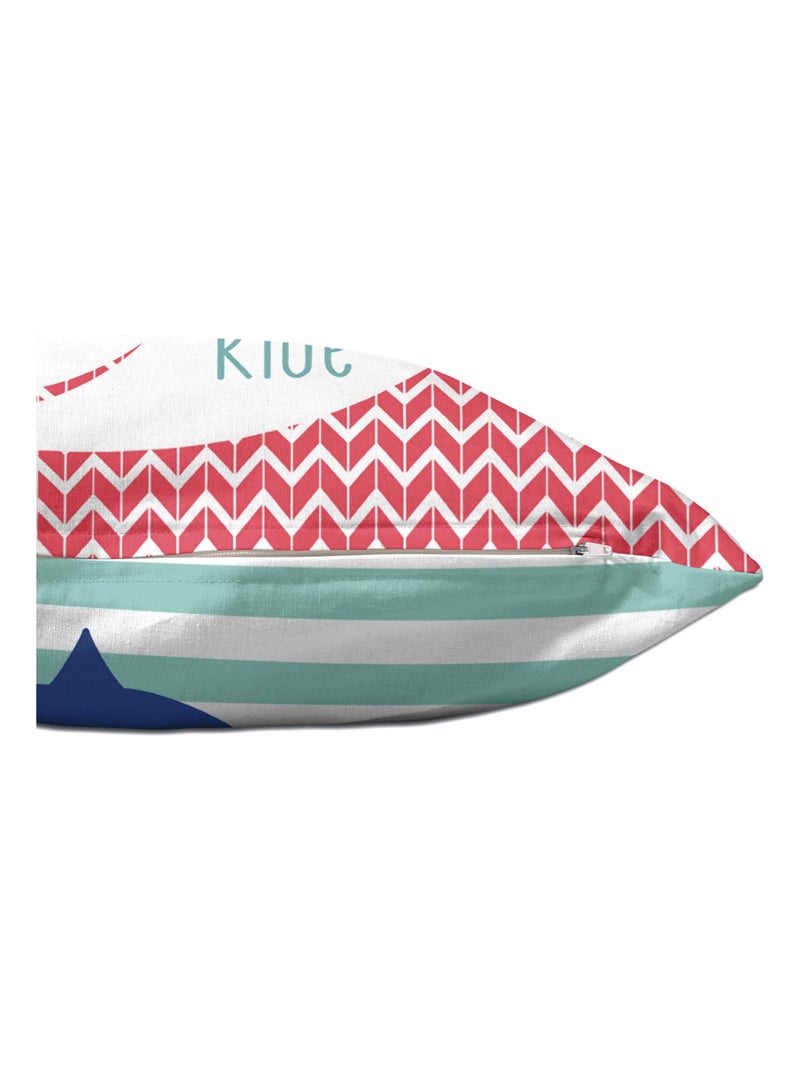 Housse de coussin Whale "Happyfriday" Blanc - Kiabi