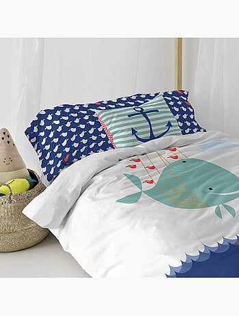 Housse de coussin whale "happyfriday