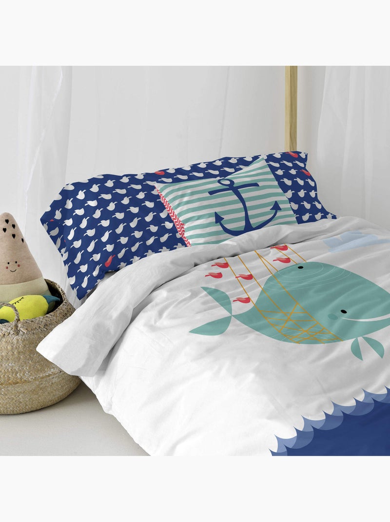 Housse de coussin Whale "Happyfriday" Multicolore - Kiabi