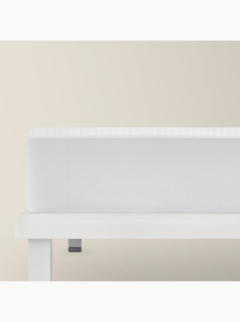 Housse de Matelas 100% Coton Naturel avec Fermeture Éclair en L Blanc - Kiabi
