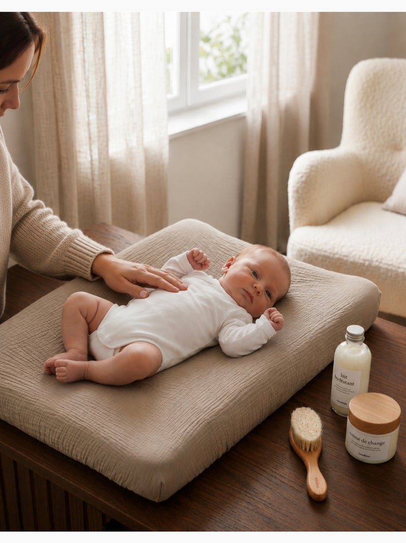 Housse de matelas à langer - coton bio noukie's Beige - Kiabi