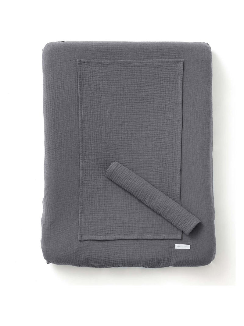 Housse de matelas à langer + 2 langes made in France Gris foncé - Kiabi