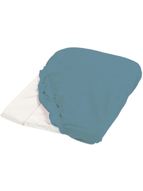 Housse de matelas à langer bleu canard éponge  50x75cm - Kiabi