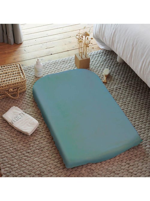 Housse de matelas à langer bleu canard éponge  50x75cm - Kiabi