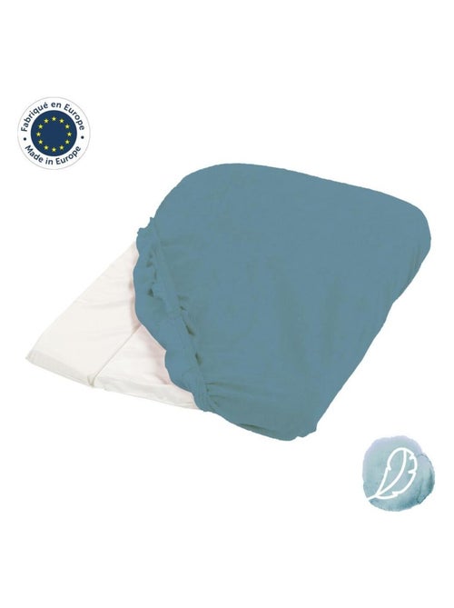 Housse de matelas à langer bleu canard éponge  50x75cm - Kiabi