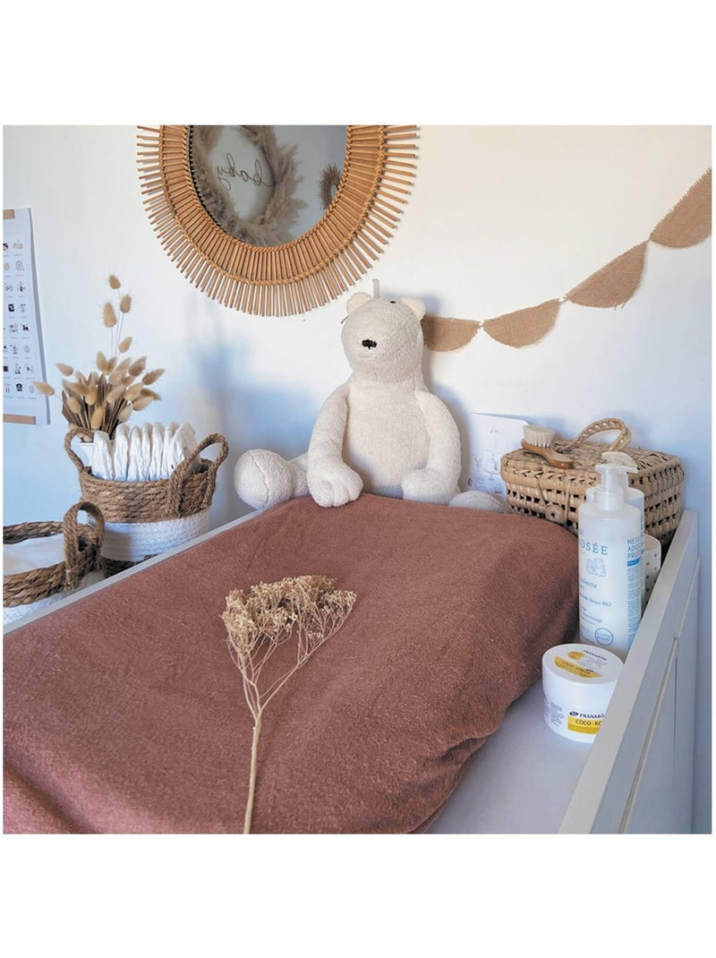 Housse de matelas à langer cassonade éponge 50x75cm Orange - Kiabi
