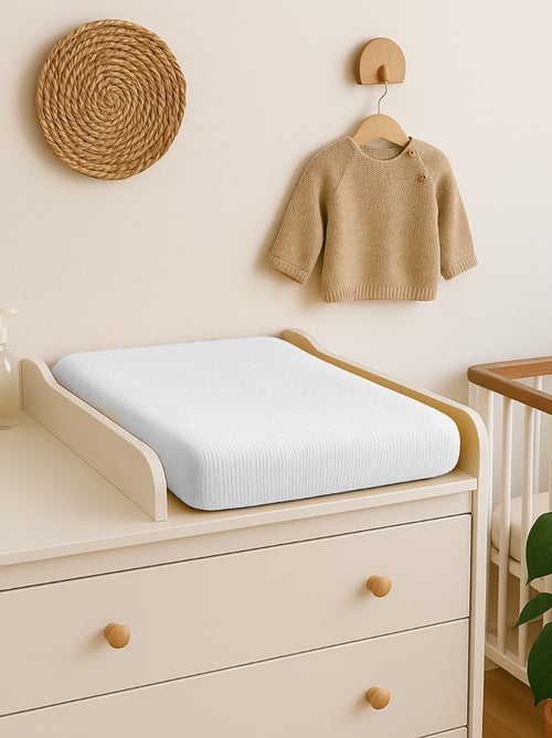 Housse de Matelas à Langer en Coton Bio Blanc - Kiabi
