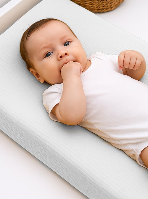 Housse de Matelas à Langer en Coton Bio Blanc - Kiabi