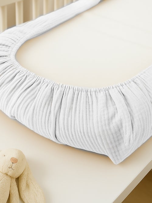 Housse de Matelas à Langer en Coton Bio Blanc - Kiabi