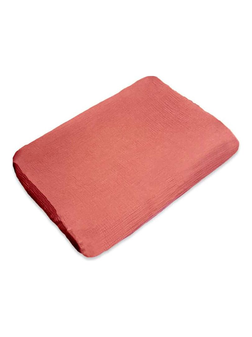 Housse de Matelas à Langer en Coton Bio Fraise Rouge - Kiabi