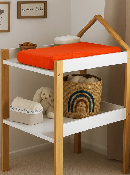 Housse de Matelas à Langer en Coton Bio Fraise - Kiabi