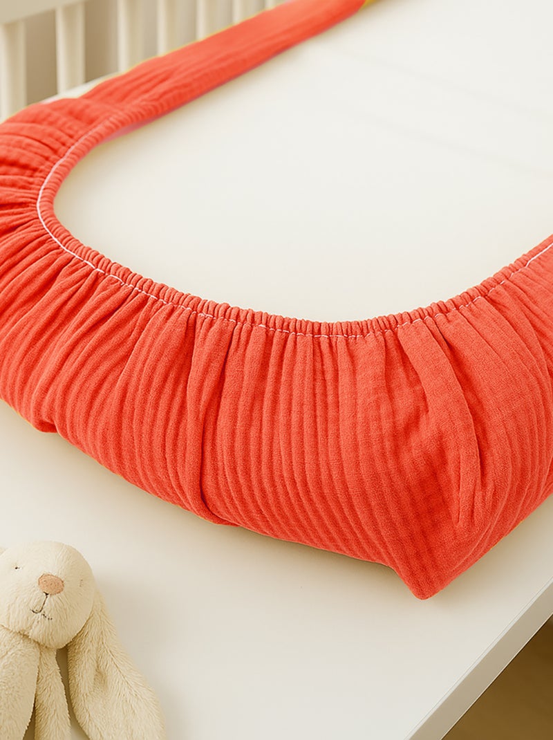 Housse de Matelas à Langer en Coton Bio Fraise Rouge - Kiabi