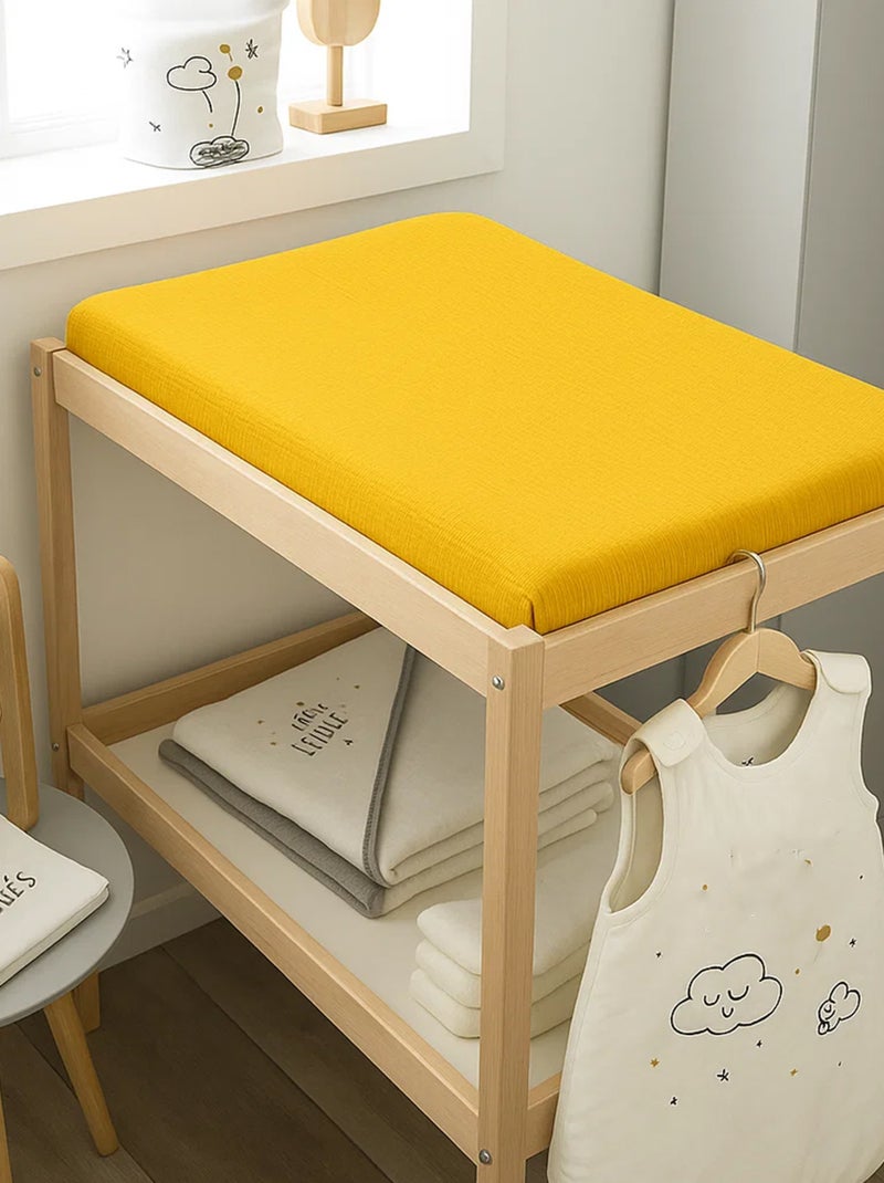 Housse de Matelas à Langer en Coton Bio Honey Beige - Kiabi