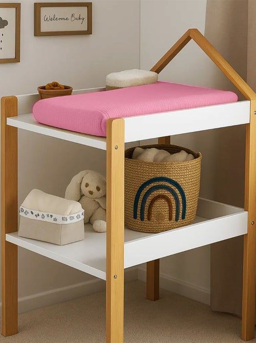 Housse de Matelas à Langer en Coton Bio Rose - Kiabi