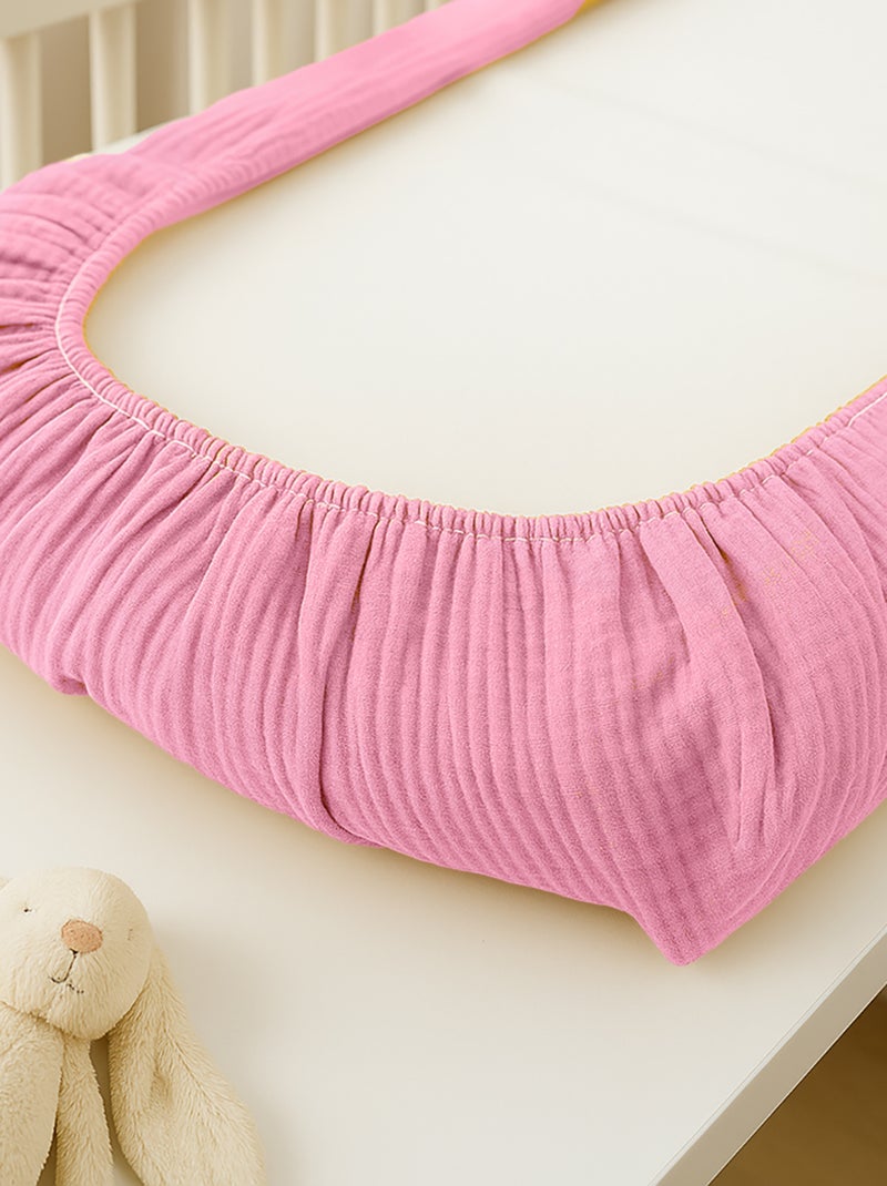 Housse de Matelas à Langer en Coton Bio Rose Rose - Kiabi