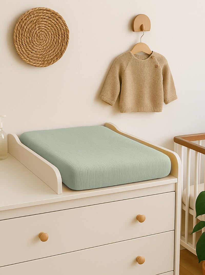 Housse de Matelas à Langer en Coton Bio Vert Vert - Kiabi